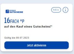 Payback: 16-fach Punkte auf Wunschgutschein