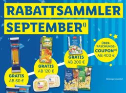 Lidl: Rabattsammler September mit 4 Gratis-Artikeln