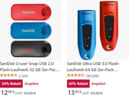 Amazon: Zweier- und Dreierpack USB-Sticks mit Rabatt