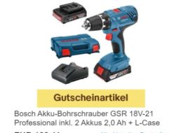 Ebay: “Bosch Akku-Bohrschrauber GSR 18V-21” für 109,90 Euro frei Haus