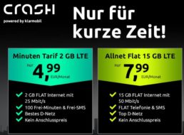 Crash: LTE-Flats im D-Netz ab 4,99 Euro ohne Anschlusspreis