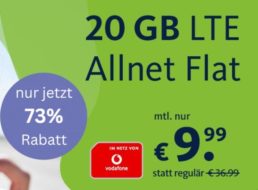 Freenet: Vodafone-LTE-Flat mit 20 GByte für 9,99 Euro