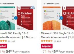 Amazon: Microsoft 365 mit Virenschutz ab 45,99 Euro
