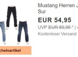 Mustang: Jeans für 43,96 Euro frei Haus mit Gutschein