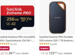 Sandisk: “Extreme Pro” mit 256 GByte für 26,99 Euro