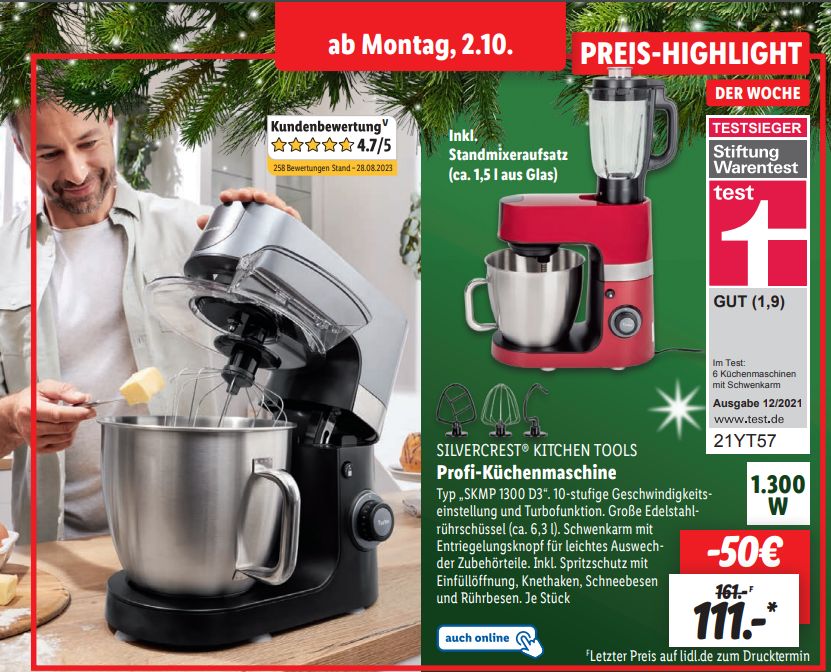 Lidl: Testsieger-Küchenmaschine für 111 Euro