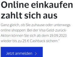 Visa: Cashback von zwei Prozent auf Onlinekäufe bis 50 Euro