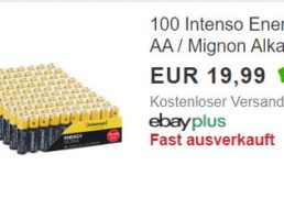 Ebay: 100er-Pack Intenso-Batterien für 19,99 Euro