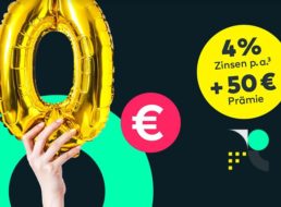 Knaller: 4 Prozent Tagesgeld-Zins und 50 Euro Prämie