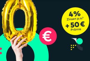 Knaller: 4 Prozent Tagesgeld-Zins und 50 Euro Prämie