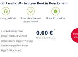 Gratis: Deezer Family 3 Monate zum Nulltarif