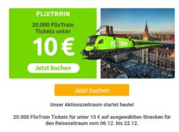 Flixtrain: 20.000 Advents-Tickets für unter 10 Euro