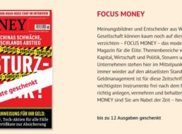 Gratis: “Focus Money” 90 Tage zum Nulltarif frei Haus