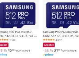 Amazon: “Samsung Pro Plus” mit 512 GByte für 31,99 Euro