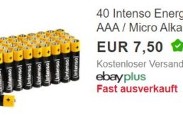 Ebay: 40er-Pack AAA-Batterien für 7,50 Euro frei Haus
