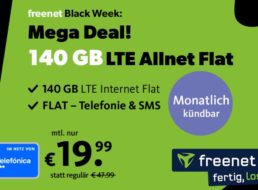 “Black Week”: 140 GByte LTE mit 225 Mbit/s für 19,99 Euro