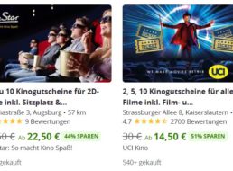 Groupon: Kintotickets für Cinestar und UCI im Zehnerpack ab 55 Euro