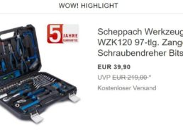 Ebay: Scheppach WZK120 Werkzeugkoffer für 39,90 Euro