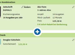 Damals: Jahresabo für 120,30 Euro mit Gutschein über 120 Euro