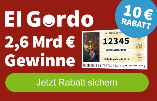 El Gordo: Lose ab 1 Euro, jedes 6. Los gewinnt