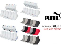 Puma: 30er-Pack Socken / Sneaker für 30 Euro