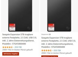 Amazon: “Seagate Expansion” mit fünf TByte für 119,99 Euro