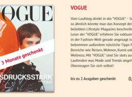 Gratis: “Vogue” zweimal zum Nulltarif frei Haus
