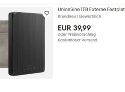 Ebay: Externe TByte-Festplatte für 39,99 Euro