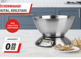 Druckerzubehoer: Sehr gut bewertete Küchenwaage für 0 Euro zur Bestellung