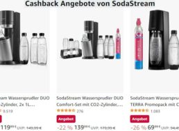 Amazon: Sodastream-Wassersprudler für unter 60 Euro dank Cashback