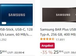 Samsung: Schneller USB-Stick mit 128 GByte für 16,99 Euro