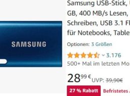 Samsung: USB-Stick mit 256 GByte für 28,99 Euro