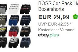Boss: Boxershorts im Dreierpack für 29,99 Euro frei Haus