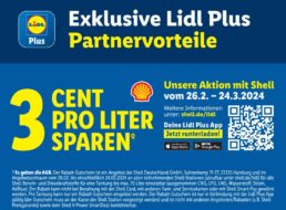 Lidl Plus: Drei Cent Tankrabatt pro Liter bei Shell