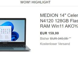 Ebay: Medion Akoya E14223 für 159,99 Euro