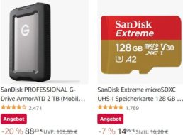 Amazon: Speicherprodukte von Western Digital und SanDisk mit Rabatt