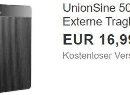 Ebay: Externe Festplatte mit 500 GByte für 16,99 Euro