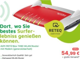 Völkner: FRITZ!Box 7490 als generalüberholtes Modell für 54,99 Euro frei Haus