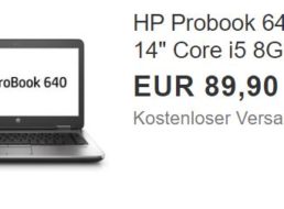 Ebay: “Hp Probook 640 G2” als B-Ware für 89,90 Euro frei Haus