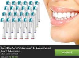 Groupon: 48er-Pack Aufsteckzahnbürsten für 19,98 Euro frei Haus