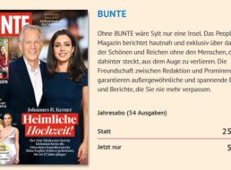 Bunte: Selbst endendes Jahresabo für 50 statt 259,20 Euro