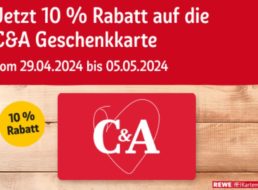 Rewe-Kartenwelt: C&A-Guthabenkarten mit 10 Prozent Rabatt