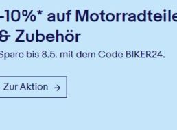 Ebay: 10 Prozent Rabatt auf Motorradteile und Zubehör