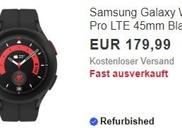 Ebay: “Samsung Galaxy Watch 5 Pro LTE” refurb für 179,99 Euro