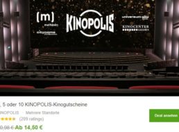Wieder da: Kinotickets ab 6,50 Euro via Groupon