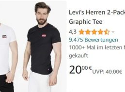 Levi’s: T-Shirts im Doppelpack bei Amazon für 20 Euro