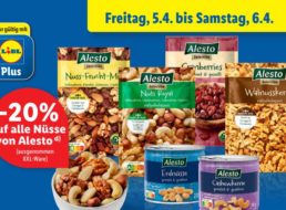 Lidl: Nuss-Rabatt von 20 Prozent am Freitag und Samstag