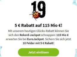 Eurojackpot: 10 Felder mit 5 Euro Rabatt, 115 Millionen zu gewinnen