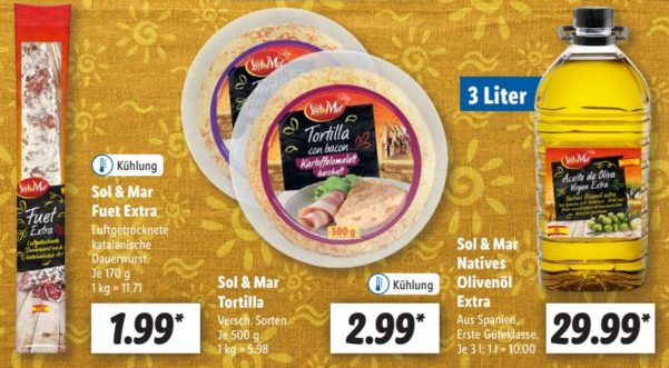 Lidl SpanienWoche ab Donnerstag mit Olivenöl zum Schnäppchenpreis
