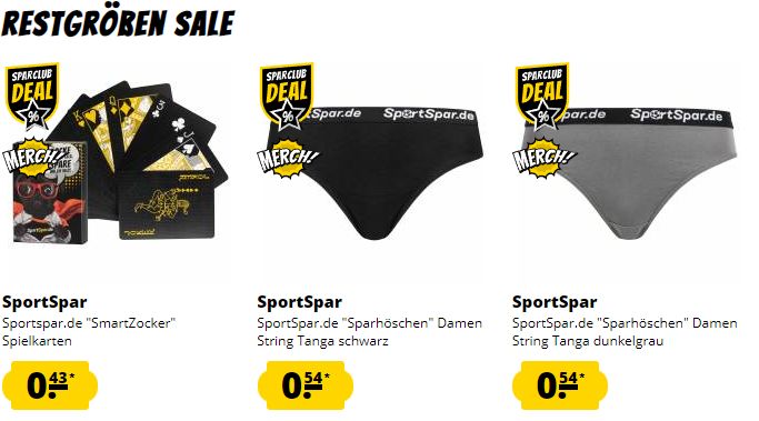 Sportspar: Restgrößen-Sale mit Schnäppchen ab 43 Cent